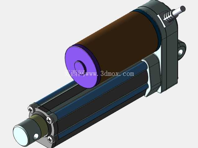 线性执行器推杆3D线性执行器电动缸3D支架传动机械