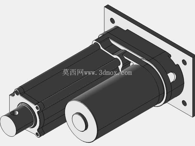 线性执行器推杆3D线性执行器电动缸3D支架传动机械