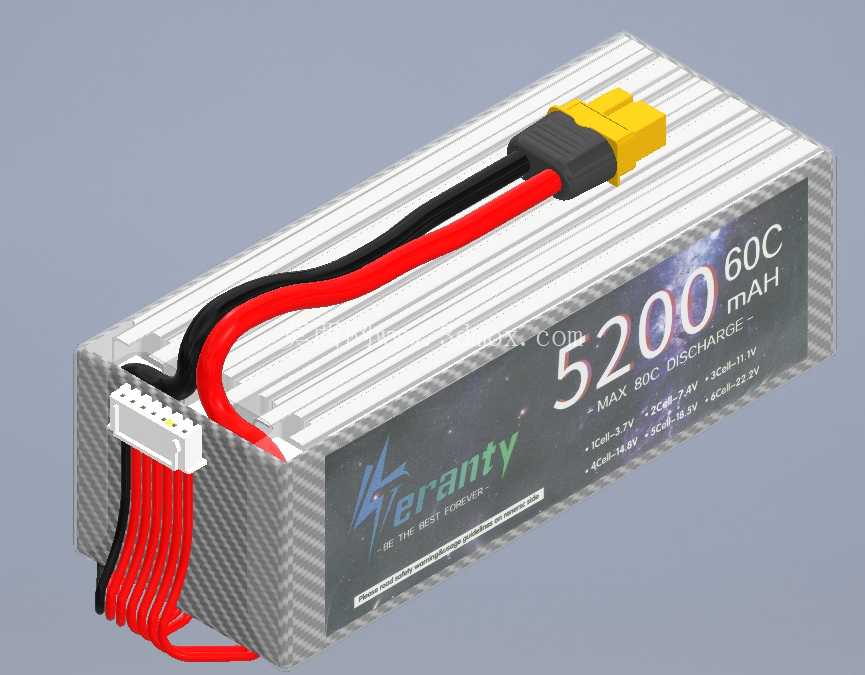 锂聚合物电池 - 6S 22.2V 5200毫安时 60C