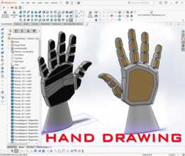 SolidWorks机器人手绘图V1,SolidWorks Robotik El ?izimi