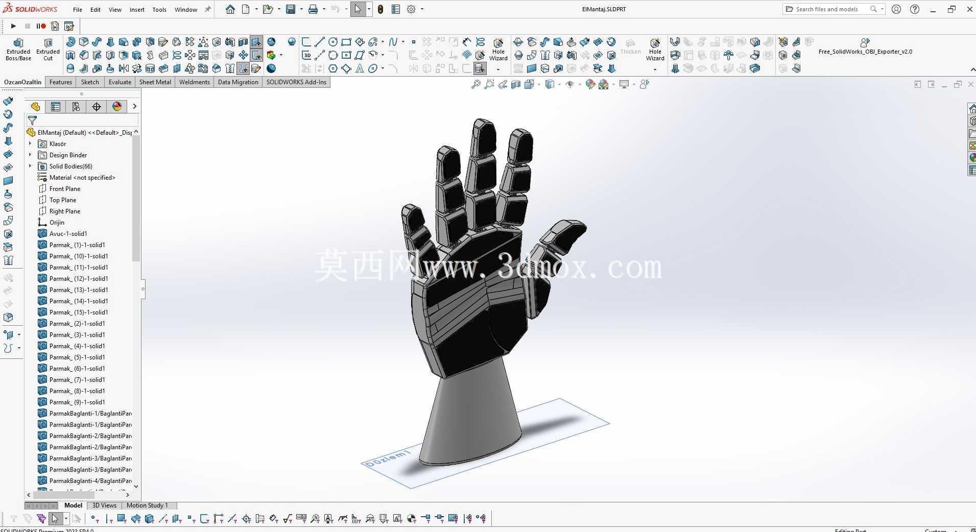 SolidWorks机器人手绘图V1,SolidWorks Robotik El ?izimi