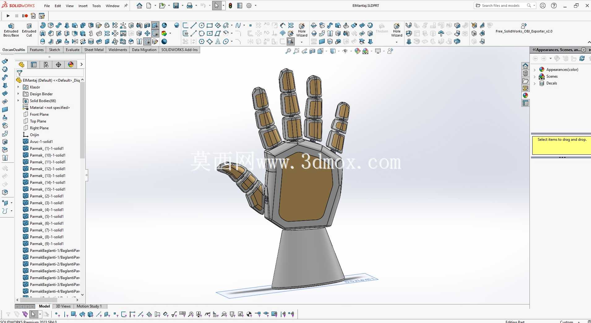 SolidWorks机器人手绘图V1,SolidWorks Robotik El ?izimi