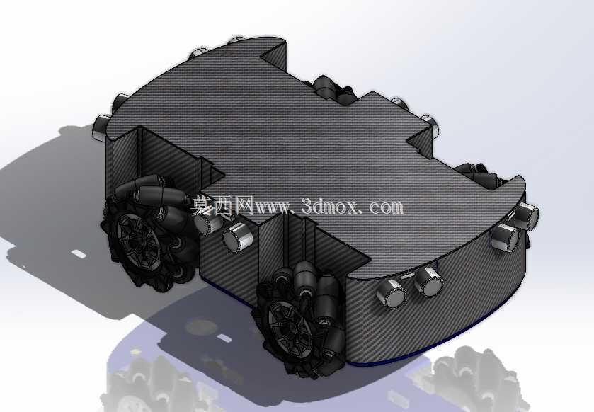 避障遥控车 – 完整 SolidWorks 装配图(Arduino、6 个超声波传感器、4 个电机)