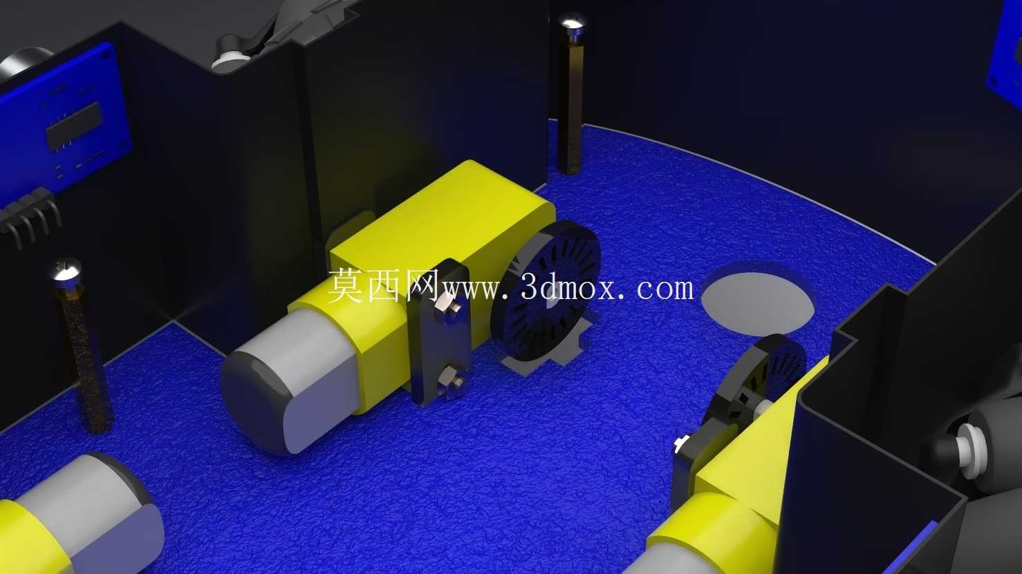 避障遥控车 – 完整 SolidWorks 装配图(Arduino、6 个超声波传感器、4 个电机)