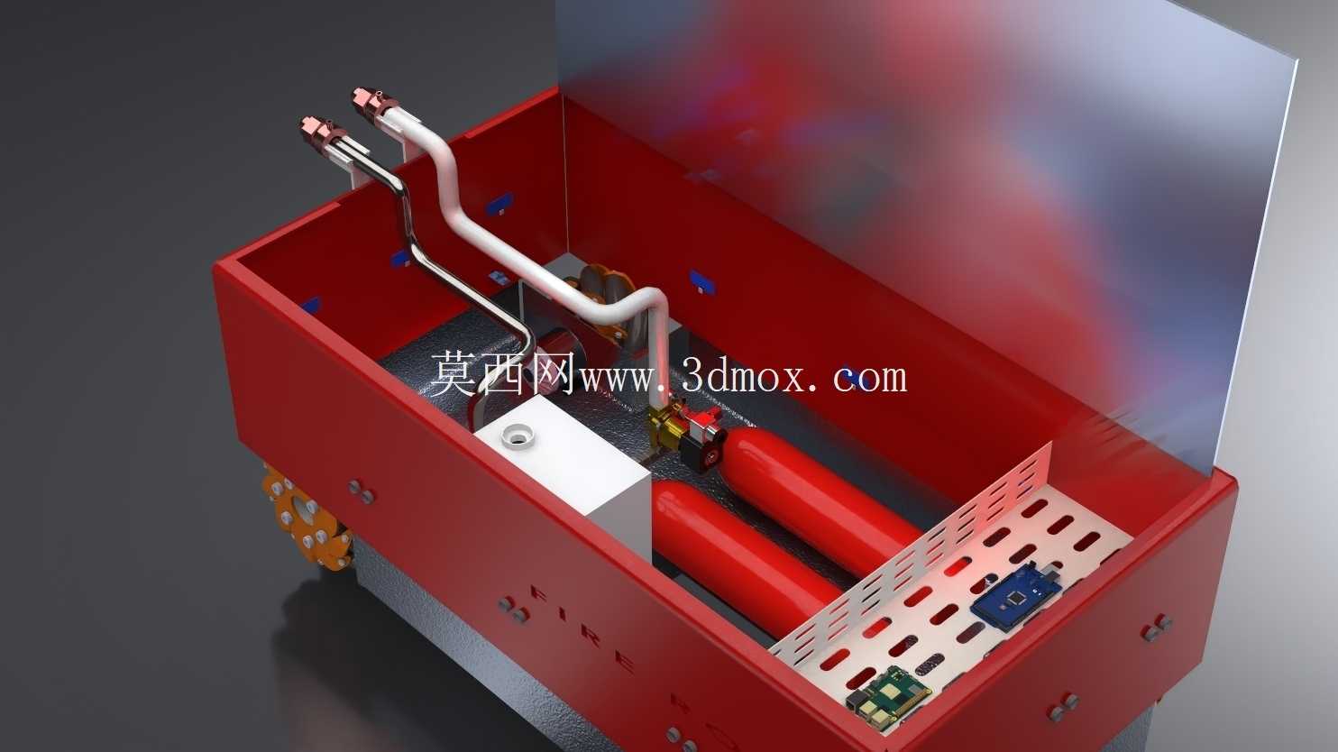 采用麦克纳姆轮的自主消防机器人 – SolidWorks 2025