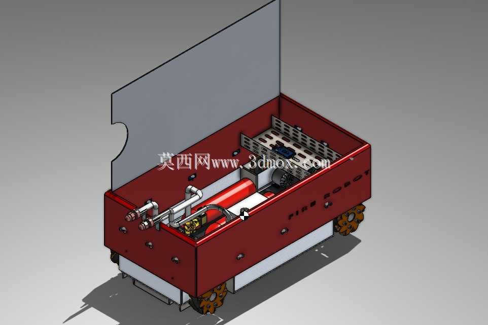 采用麦克纳姆轮的自主消防机器人 – SolidWorks 2025