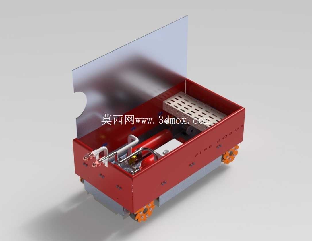 采用麦克纳姆轮的自主消防机器人 – SolidWorks 2025
