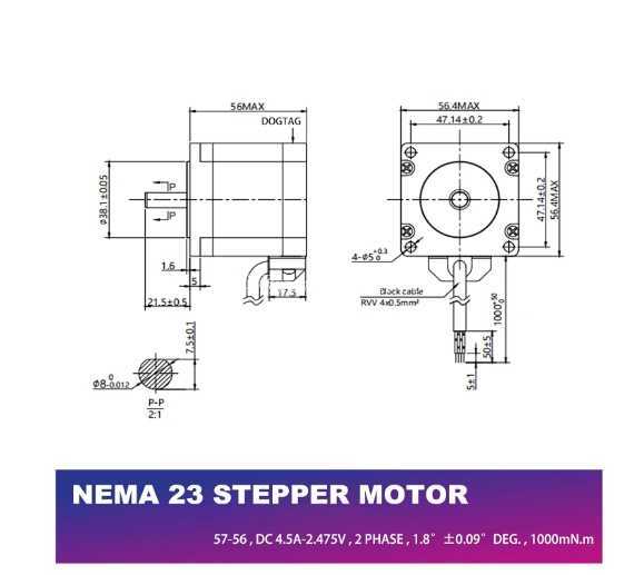 NEMA 23 步进电机 23HS2430B 或 57BYGH56-3004