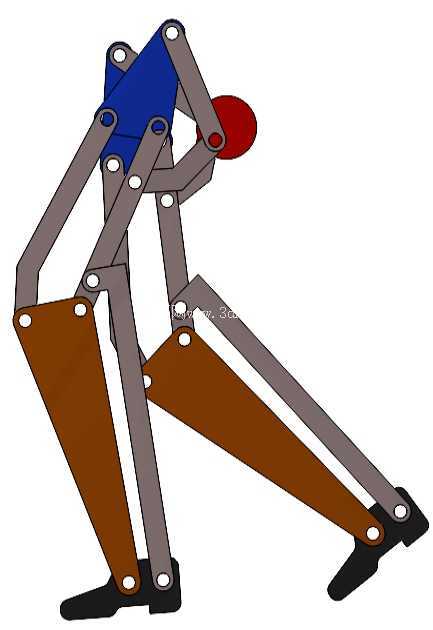 SolidWorks中的行走腿机构
