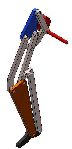 SolidWorks中的行走腿机构