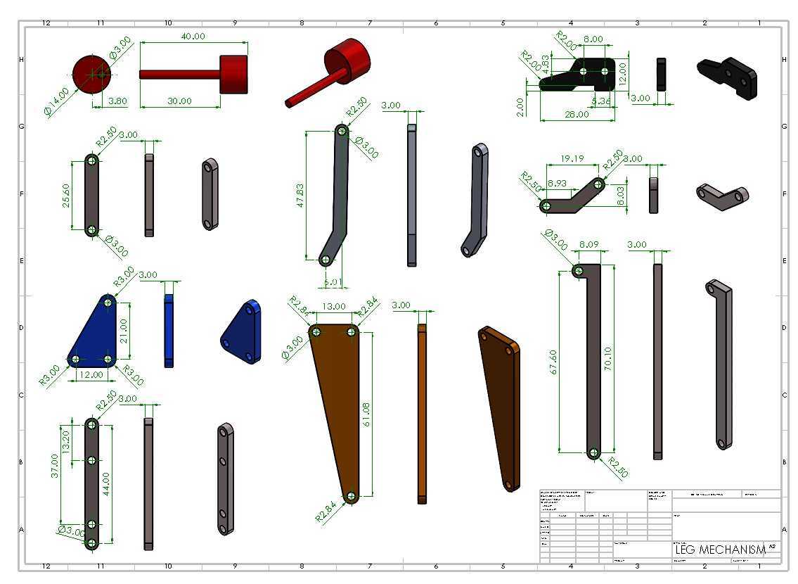 SolidWorks中的行走腿机构