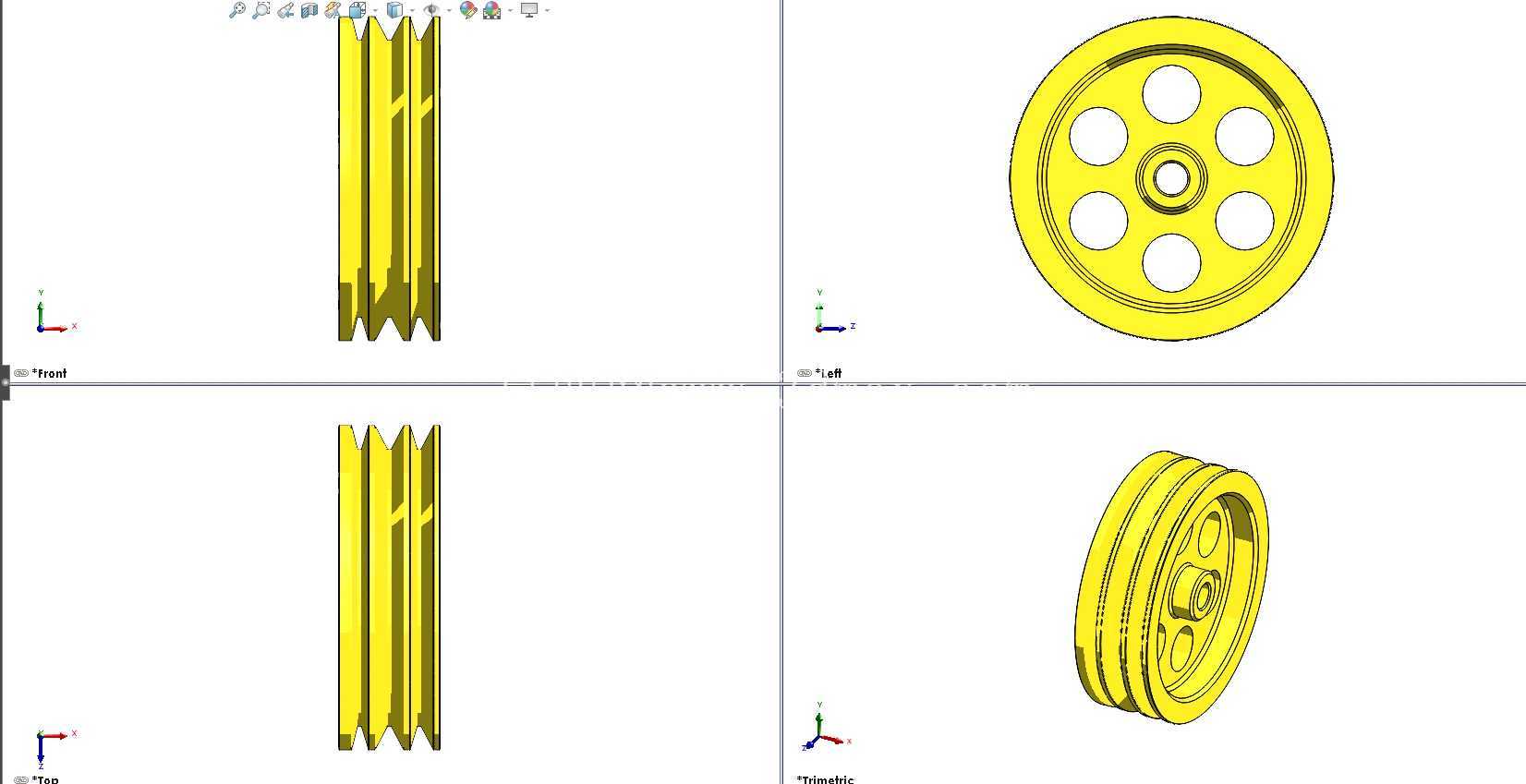 三槽V型皮带轮(Solidworks模型)