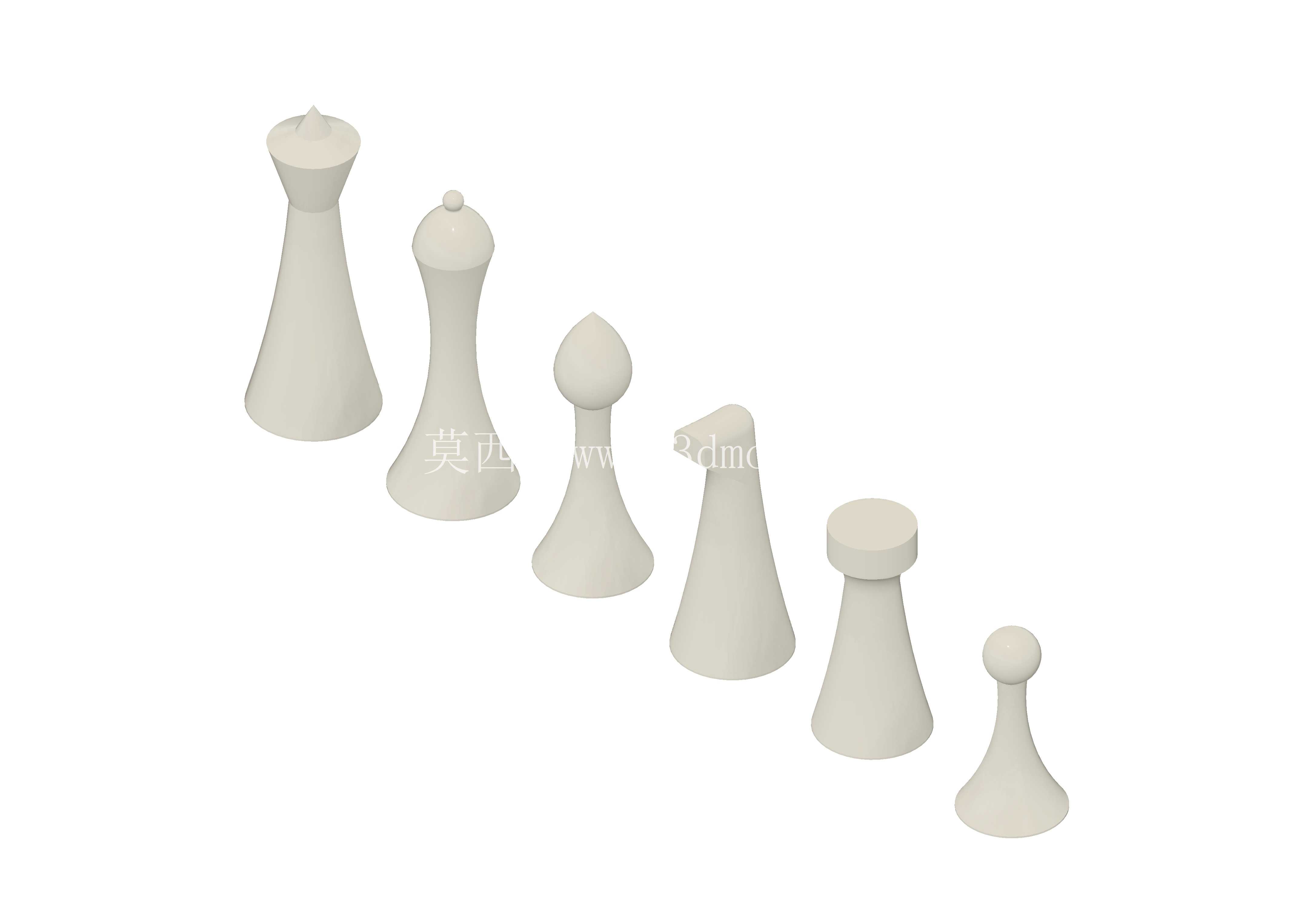 受赫尔曼·奥姆启发设计的3D打印国际象棋套装