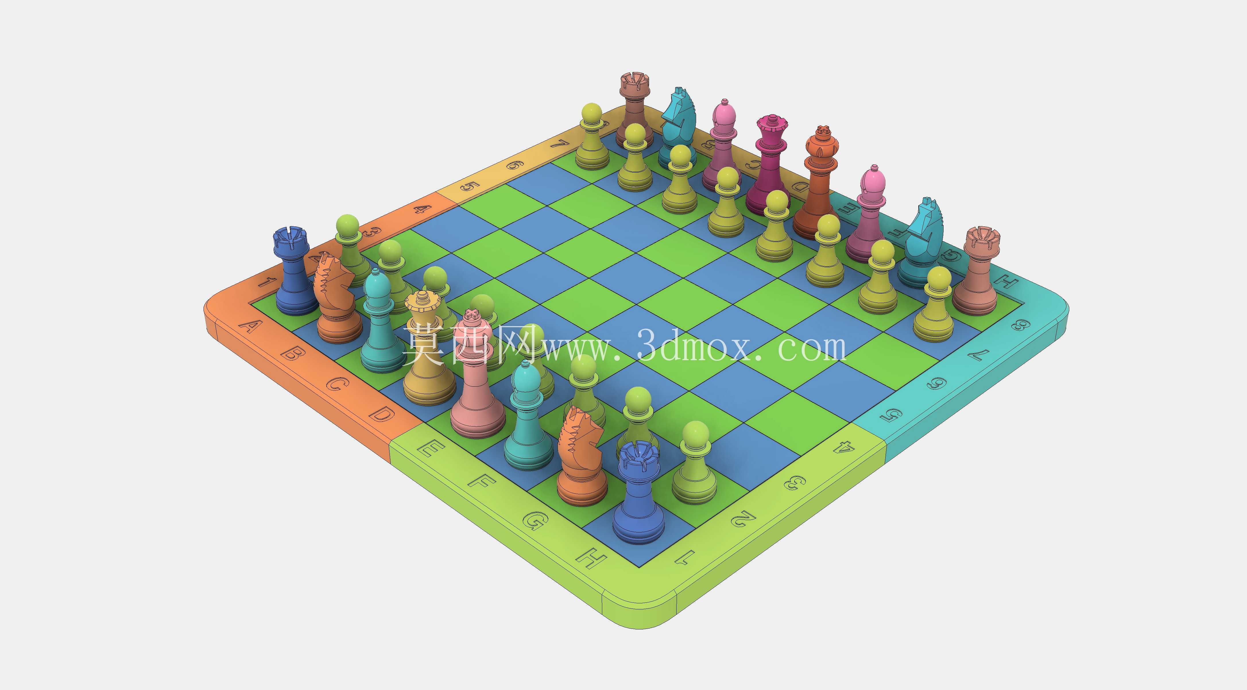 3D打印磁性国际象棋套装(含棋盘)