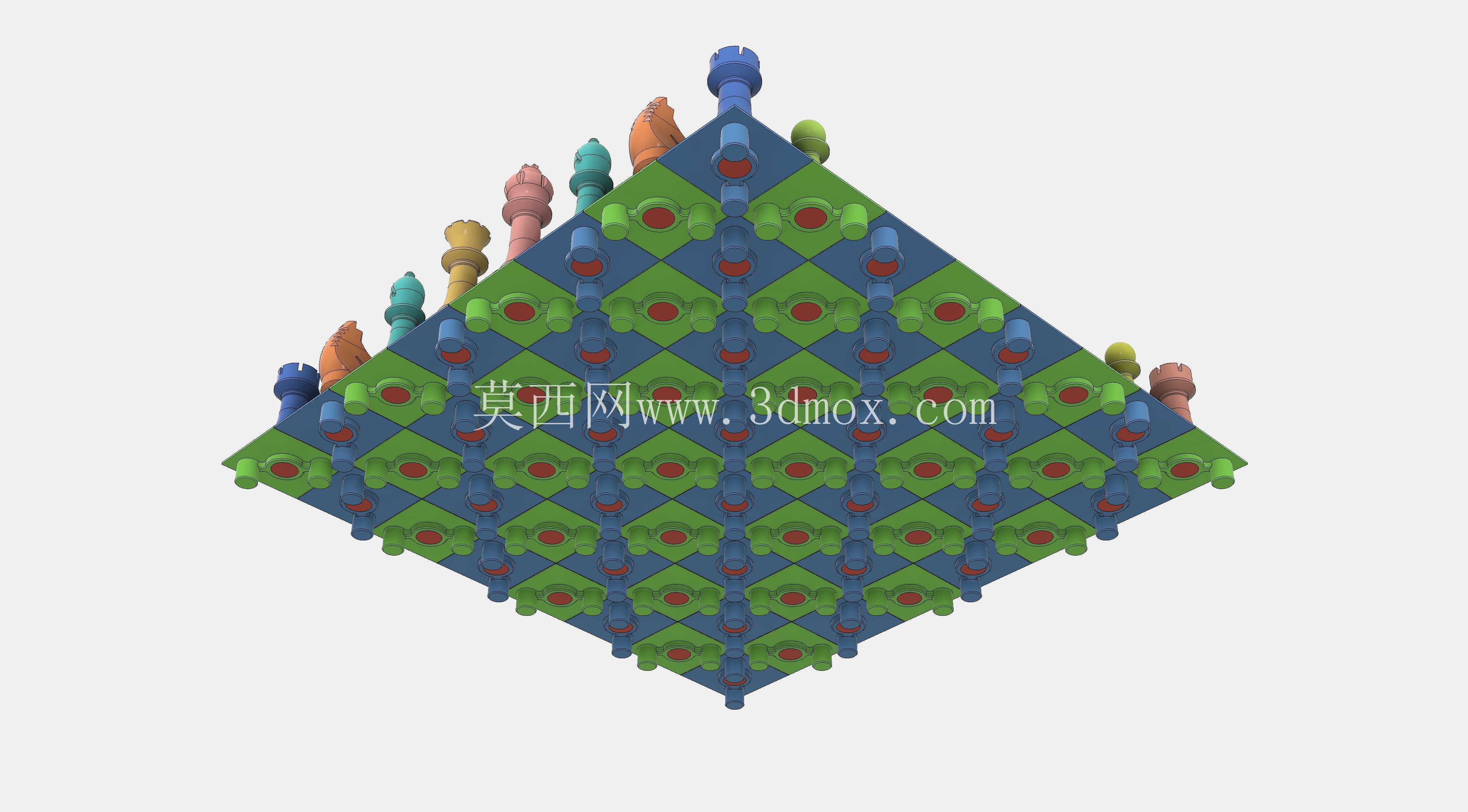 3D打印磁性国际象棋套装(含棋盘)