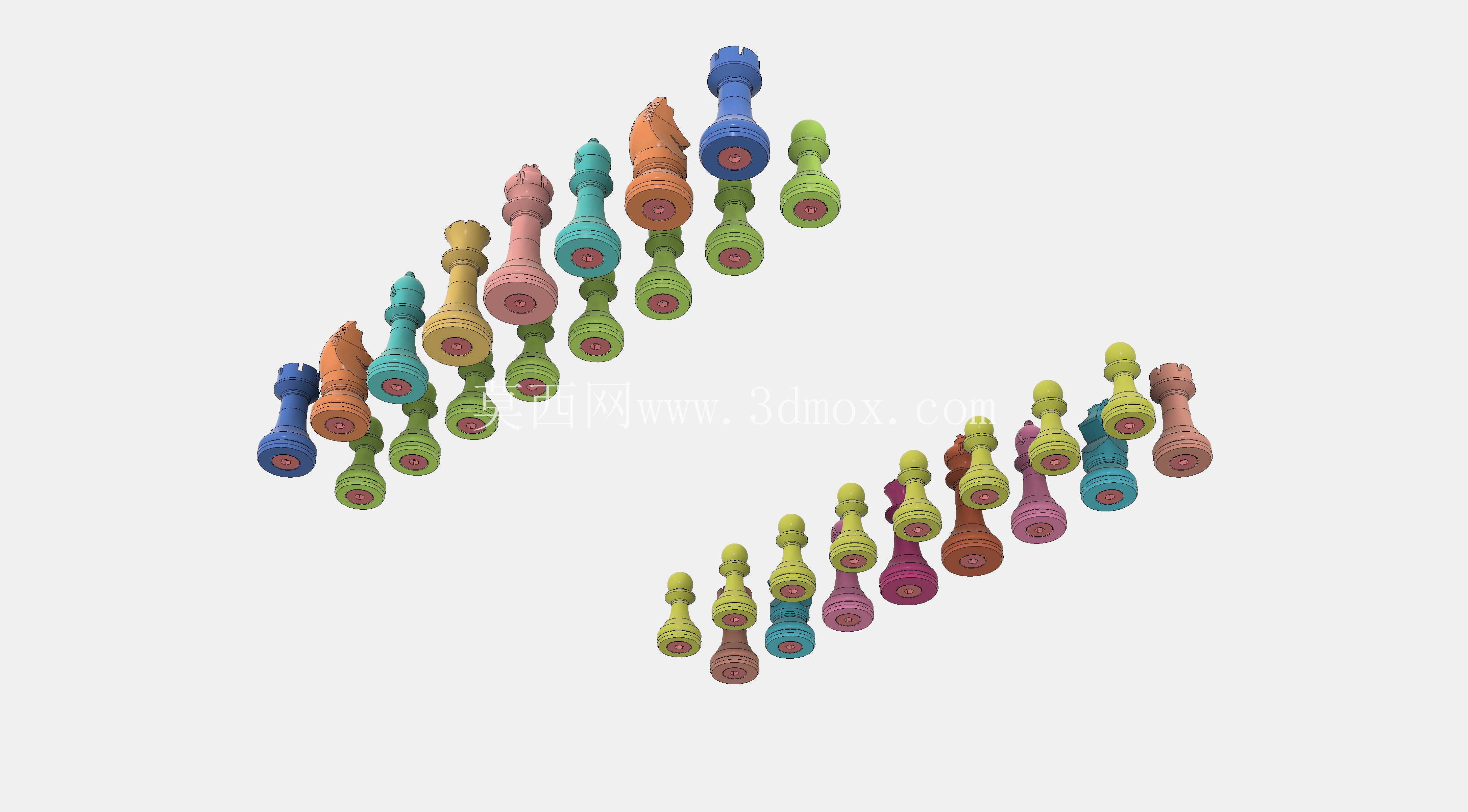 3D打印磁性国际象棋套装(含棋盘)