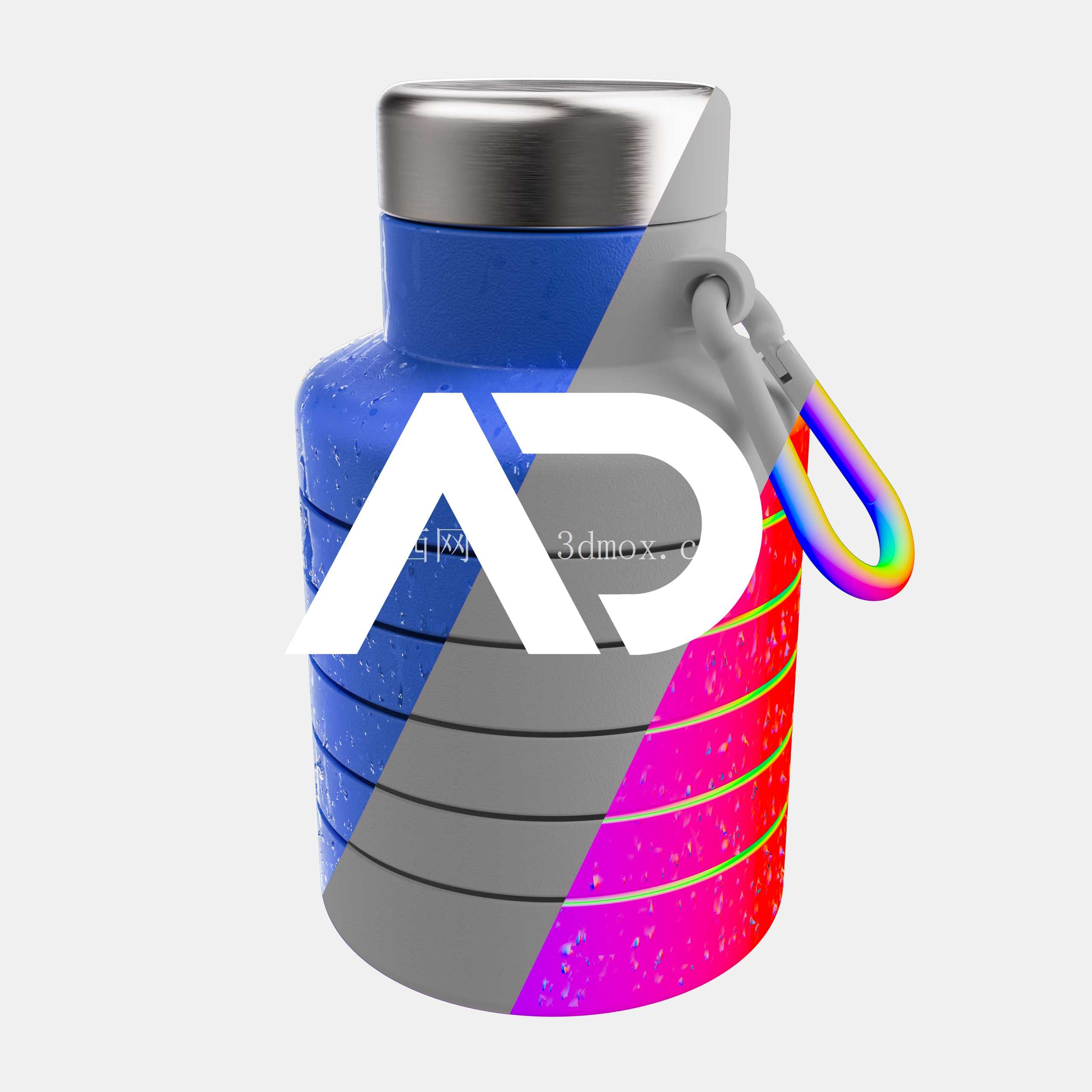 可伸缩压缩水瓶 3D 模型