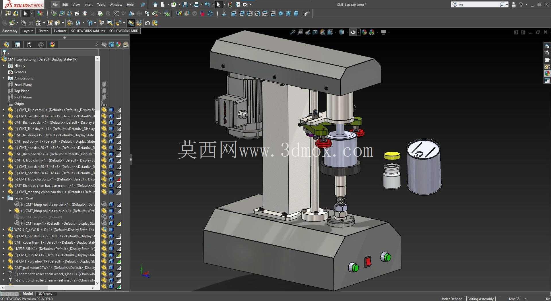 封罐机 SOLIDWORKS 2018