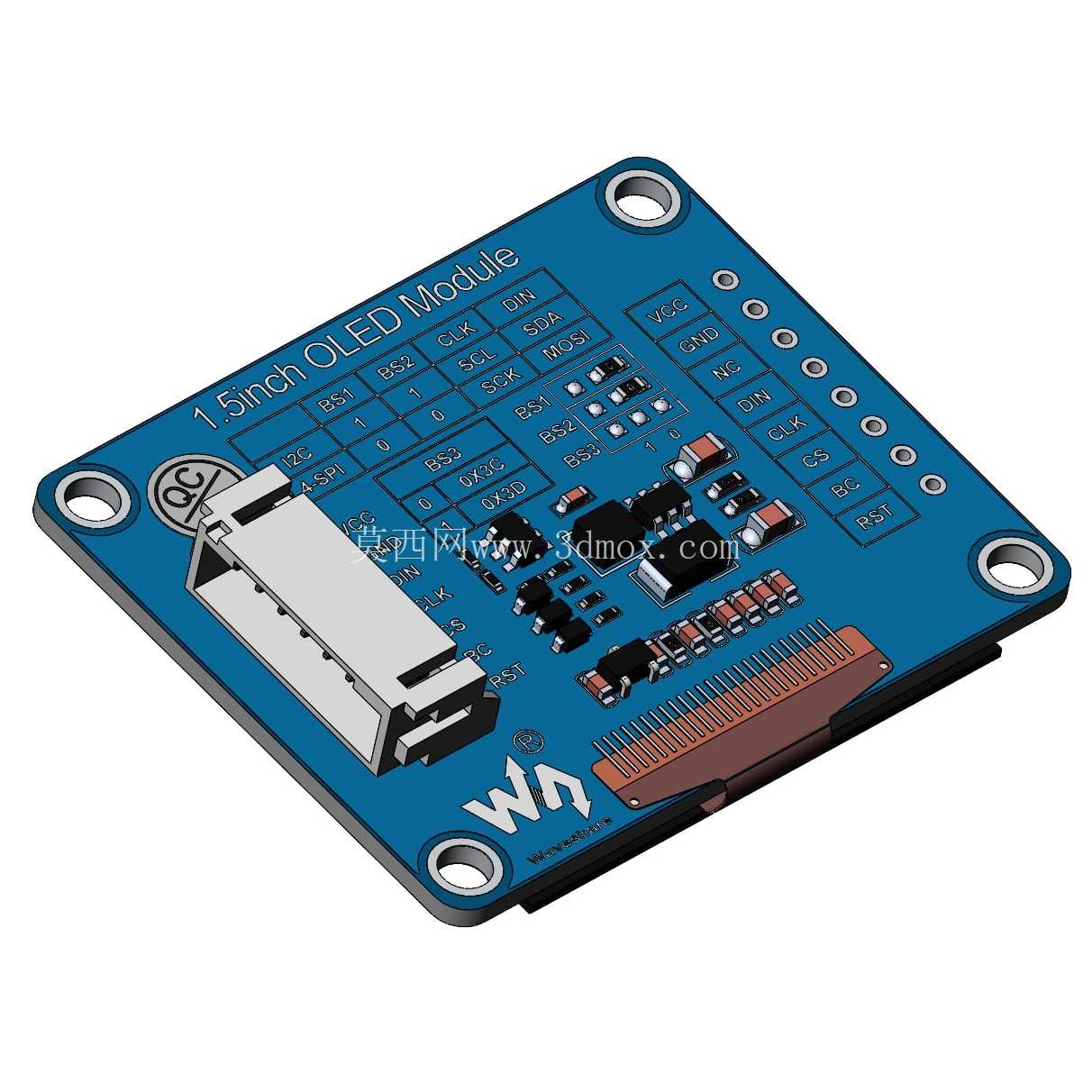 1.5Ӣ��OLEDģ�� SSD1327 128x128 Waveshare