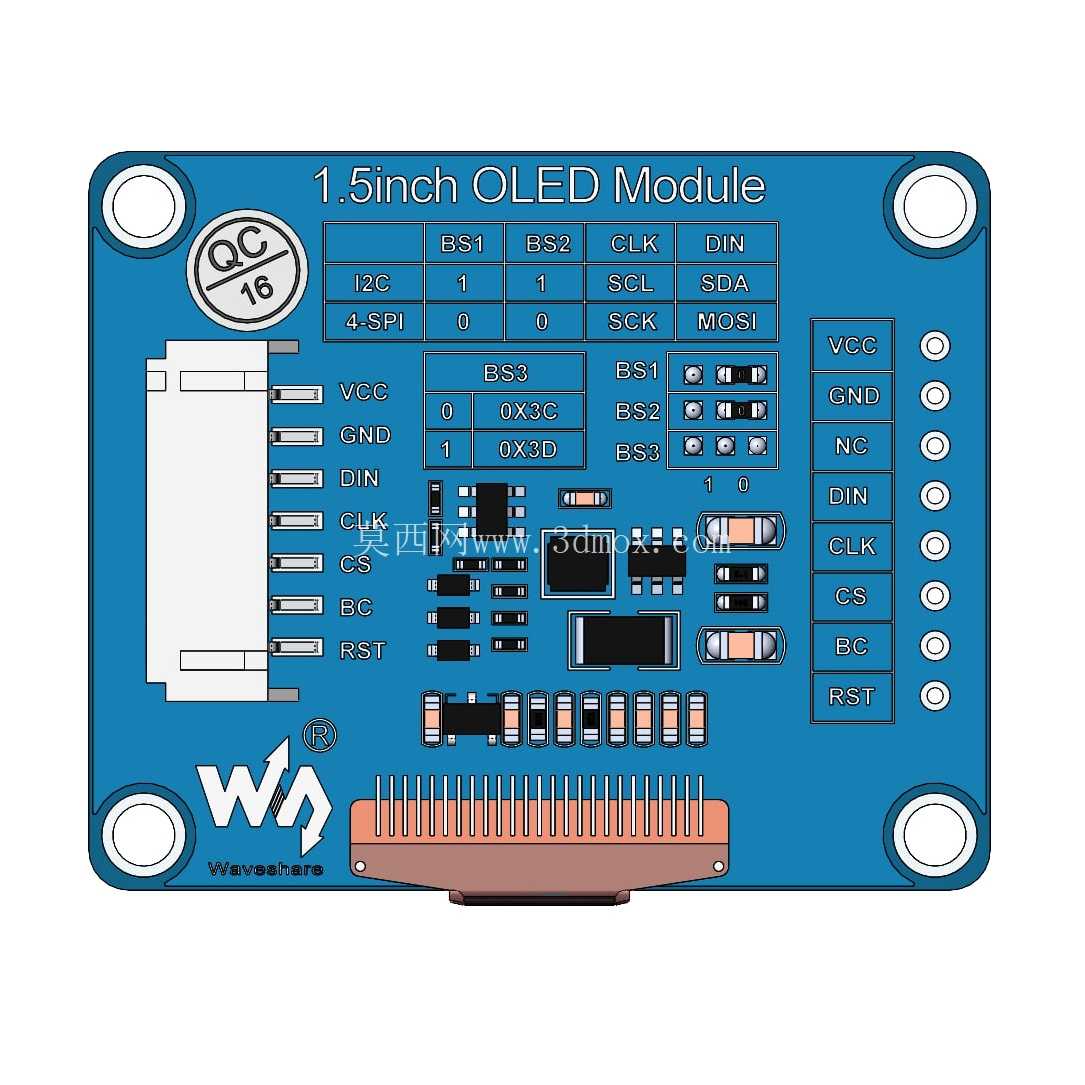 1.5Ӣ��OLEDģ�� SSD1327 128x128 Waveshare