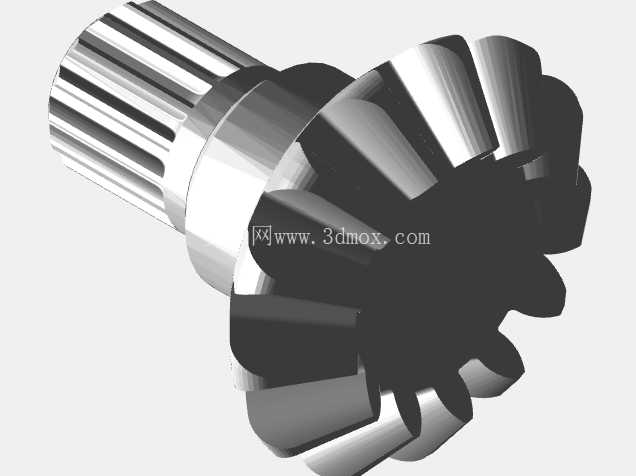 带花键轴的锥齿轮 – SolidWorks 模型