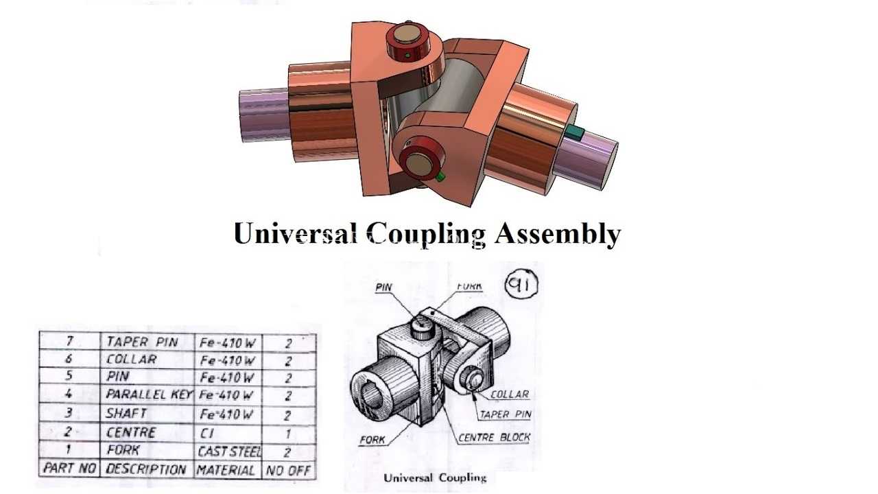 如何在Solidworks中制作包含所有零件的通用联轴器完整零件及装配视频