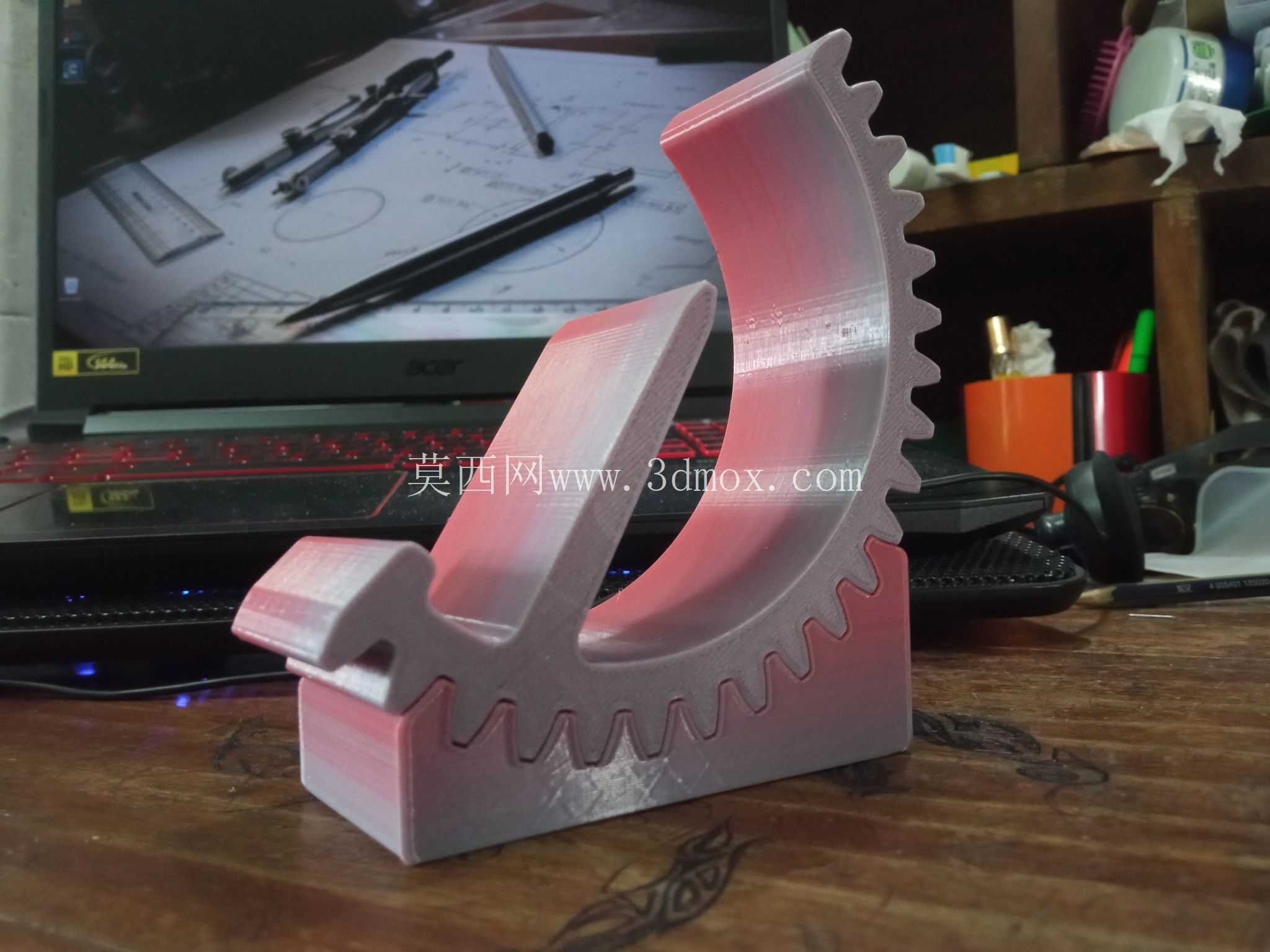 齿轮齿条手机支架 | 3D打印 & 功能性设计