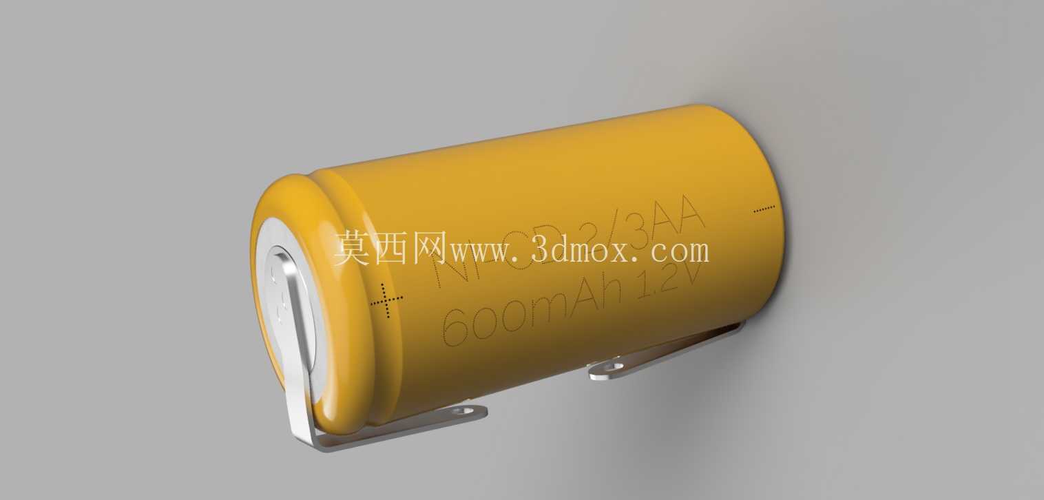 2/3AA 600mAh 镍镉电池(带接线片)