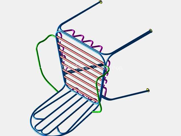 金属框架椅 – 3D线框设计