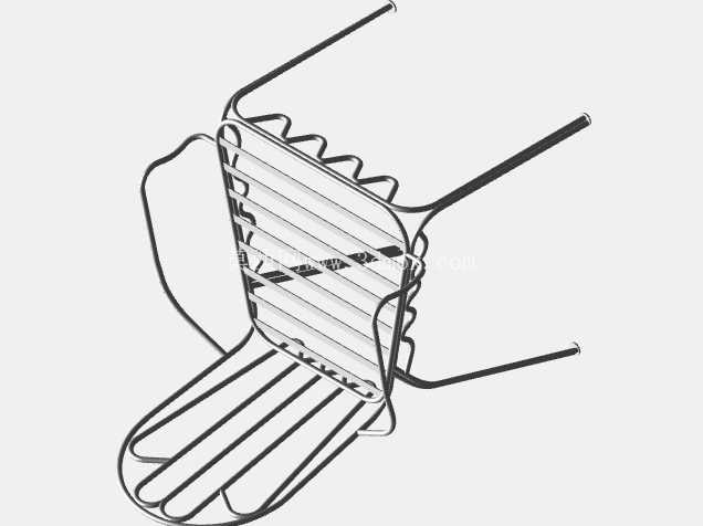 金属框架椅 – 3D线框设计