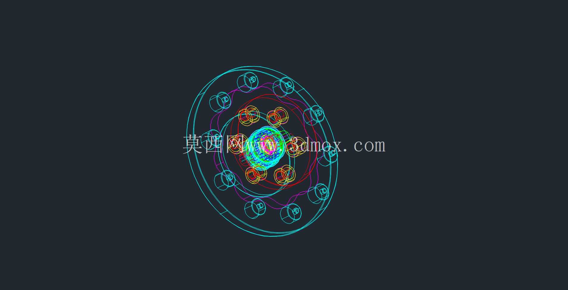 摆线外减速齿轮模型