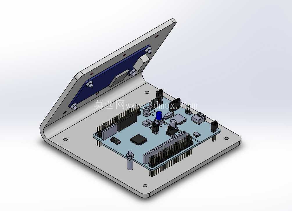 用于 Nextion NX3224T024 显示屏和 Nucleo-64 板的斜角支架
