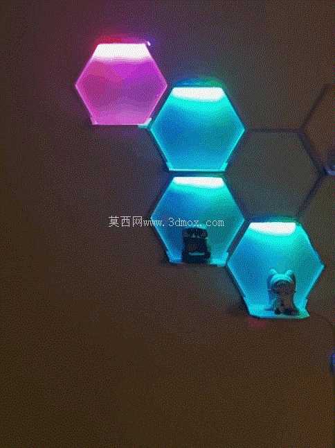 模块化蜂窝状LED置??物架