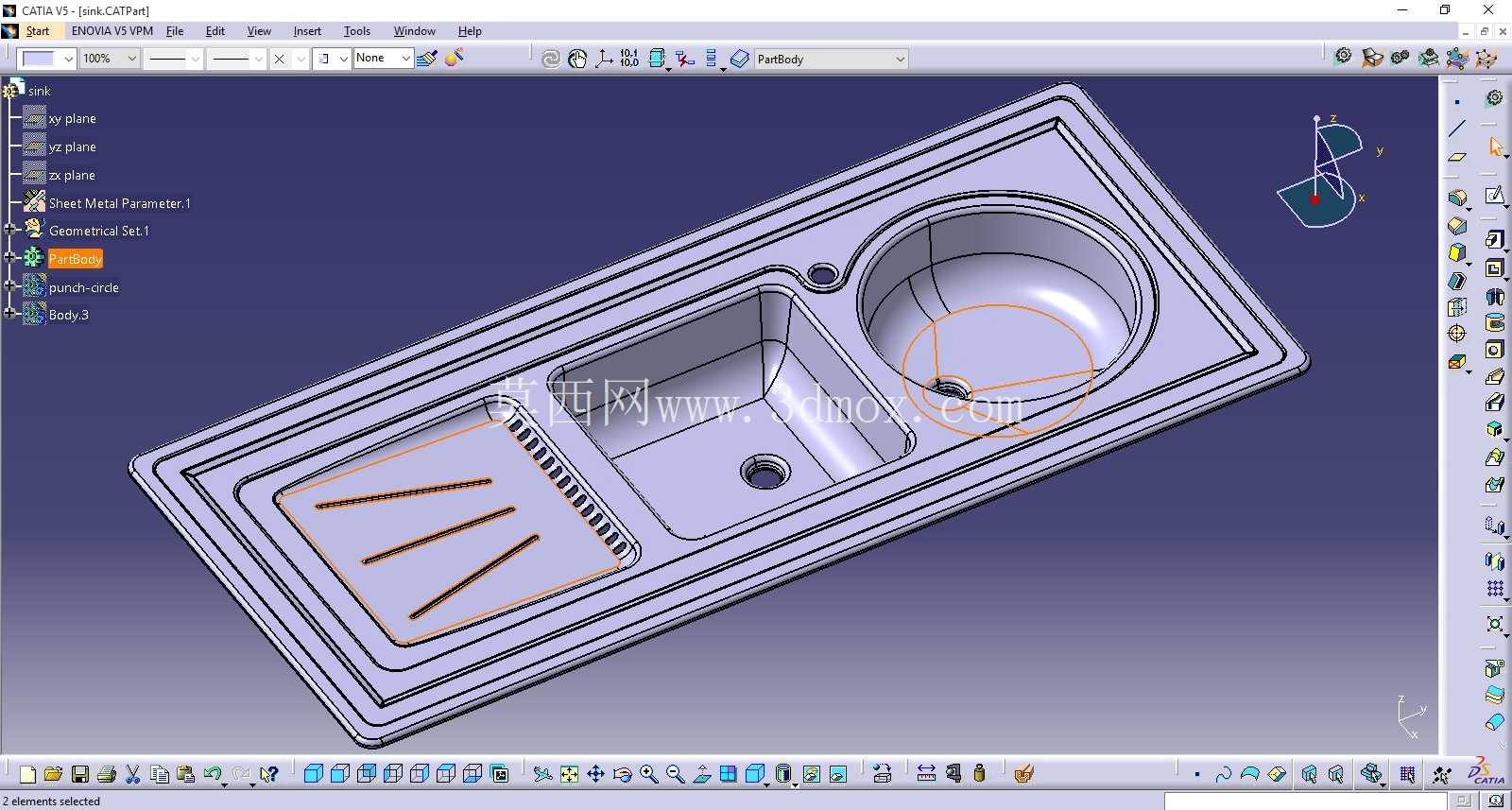 catia V5R21 倾斜水槽