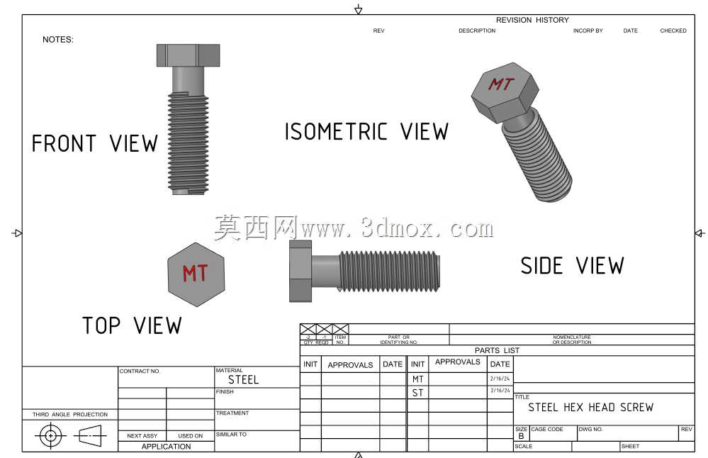 1/4“-20螺纹尺寸的六角螺钉,1”长