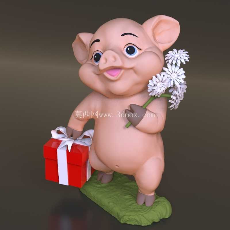 玩具“带花的猪”。 模具零件