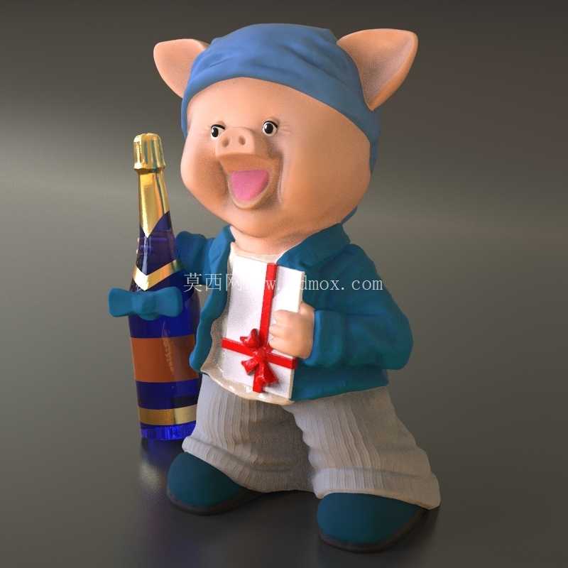 玩具“香槟猪”。 模具零件