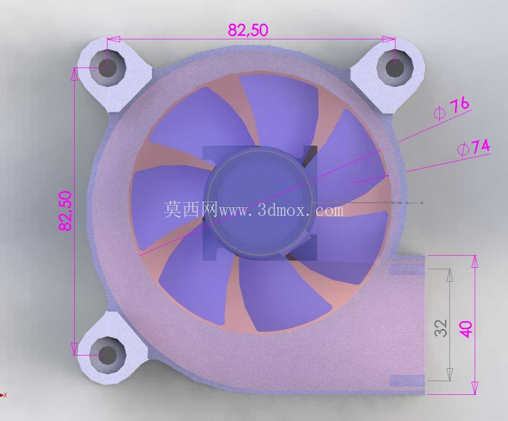旧80*25风扇v2.40mm的3D打印升级