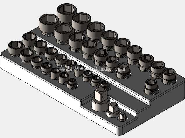 Tekton 万向接头插座托盘 MET \u0026 SAE 3DP