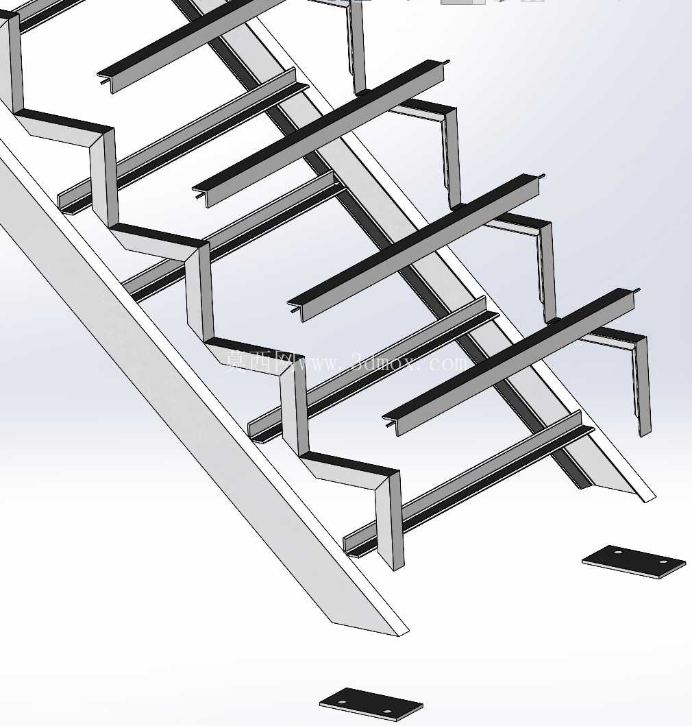 使用 SolidWorks 焊件创建钢楼梯