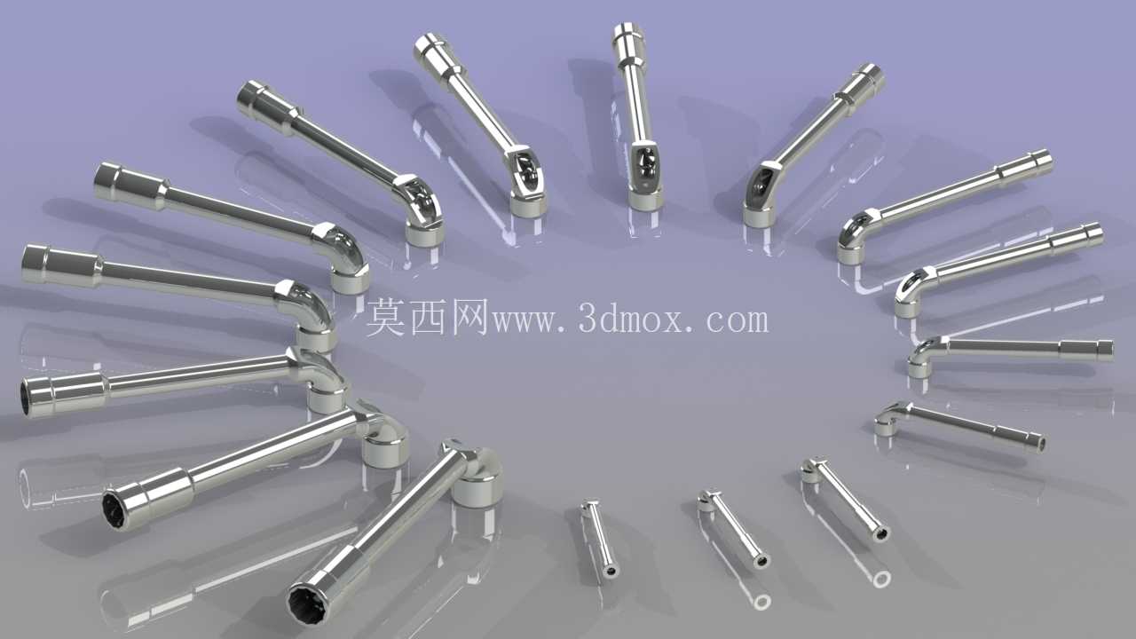 ˫ͷƫ����Ͳ�����ð��֣�Llaveconfigurable de tube acodada��