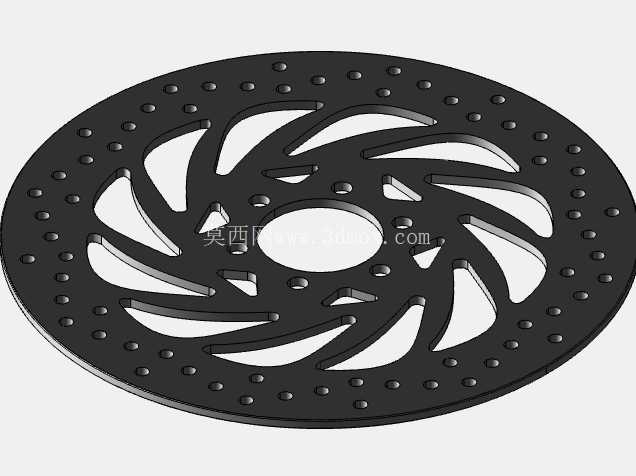 摩托车制动盘转子 - 3D CAD 模型