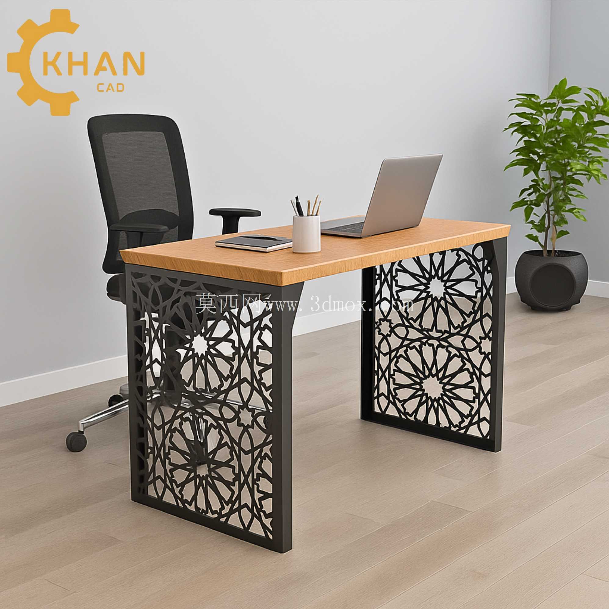 KhanCAD CNC 办公桌侧面板 – DXF | SVG | PDF | 步骤