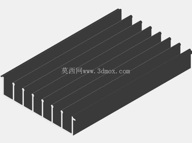 铝挤压散热器 MOD AL-05hs 低聚 3D 模型
