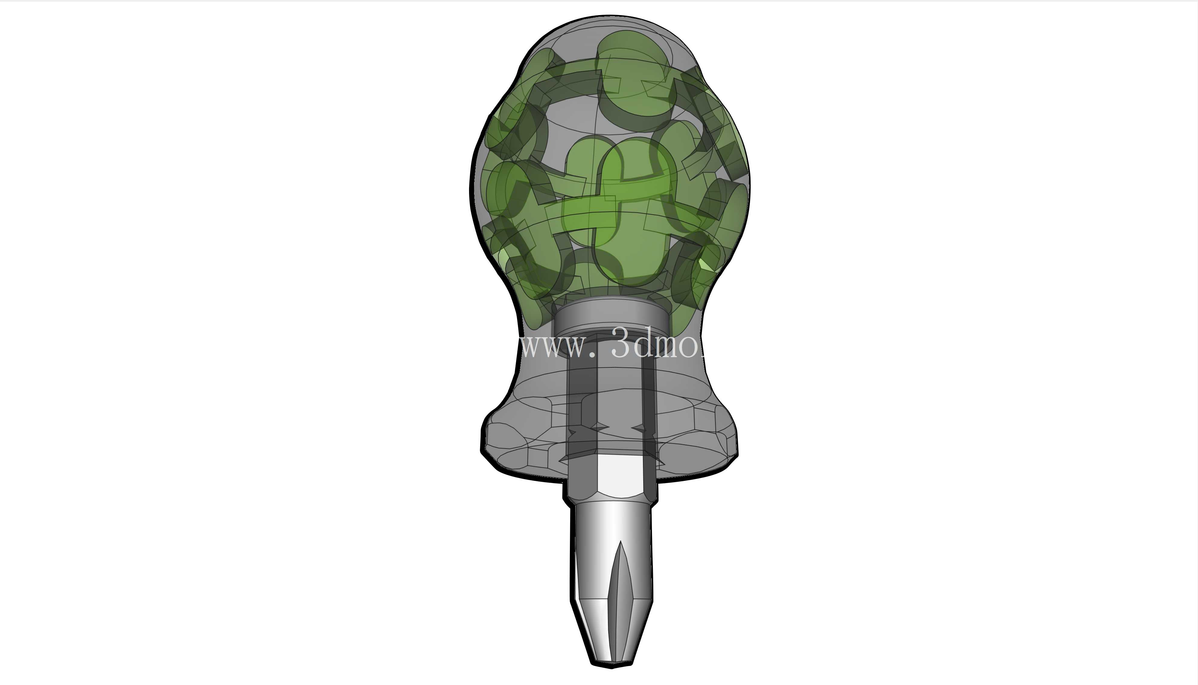 3D 打印粗短螺丝刀刀头手柄(Wera 风格),适用于 1/4\" 六角刀头