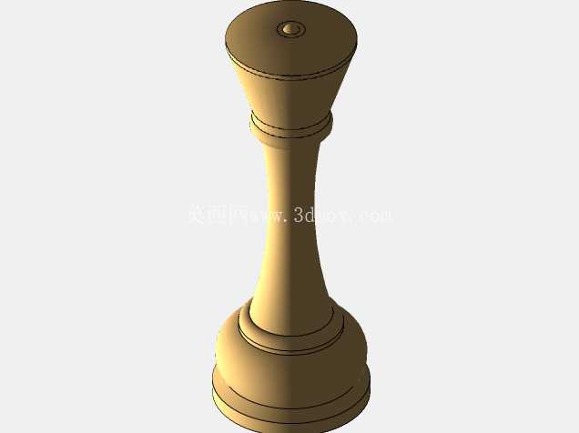 国际象棋皇后3D模型solidworks 2018