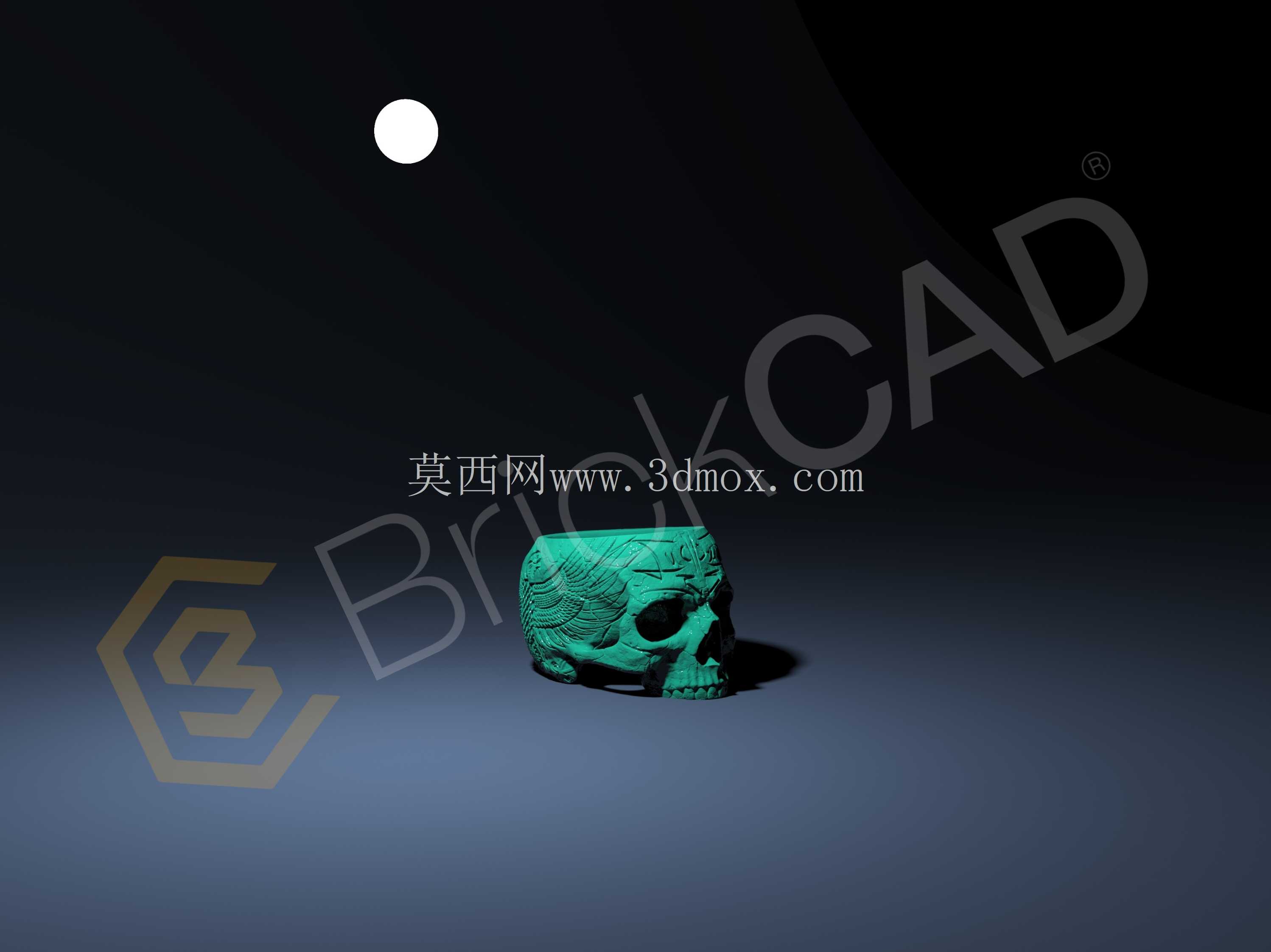 可打印古董骷髅刷\笔架| 办公桌配件装饰 CAD 模型