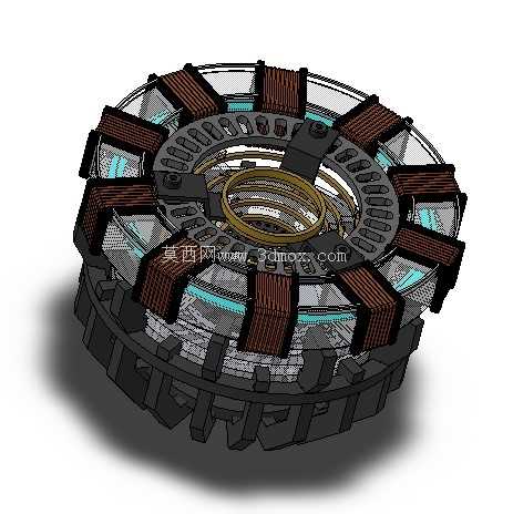 钢铁侠电弧反应堆 - 概念 3D CAD 模型 (SolidWorks 2024)
