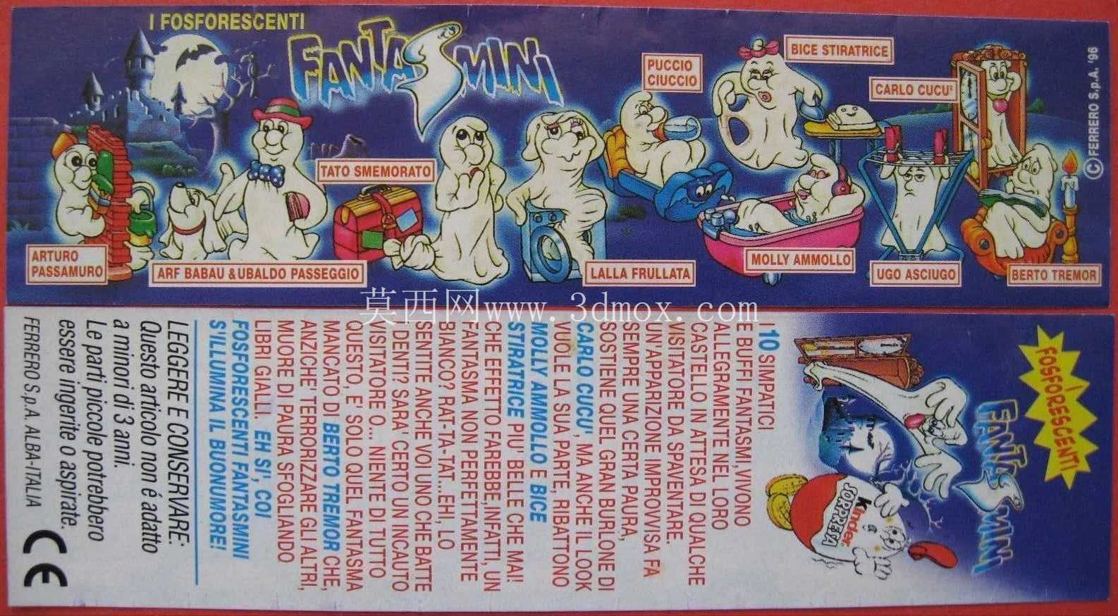 Kinder Sorpresa Fosforescenti Fantasmini Carlo Cuc��