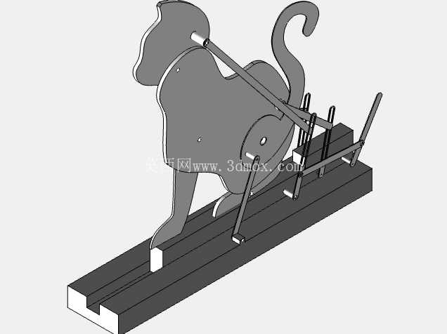 具有机械紧缩实验室风格的 3D 猫玩具